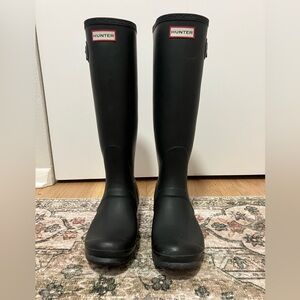 Hunter Original Tall Rain Boots Matte Black size 11